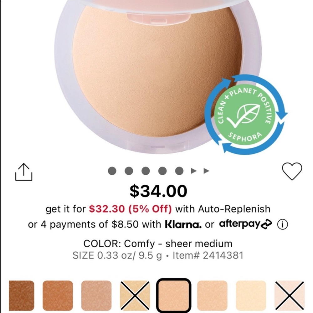 NWT KOSAS Vegan Powder, color: comfy 9.5